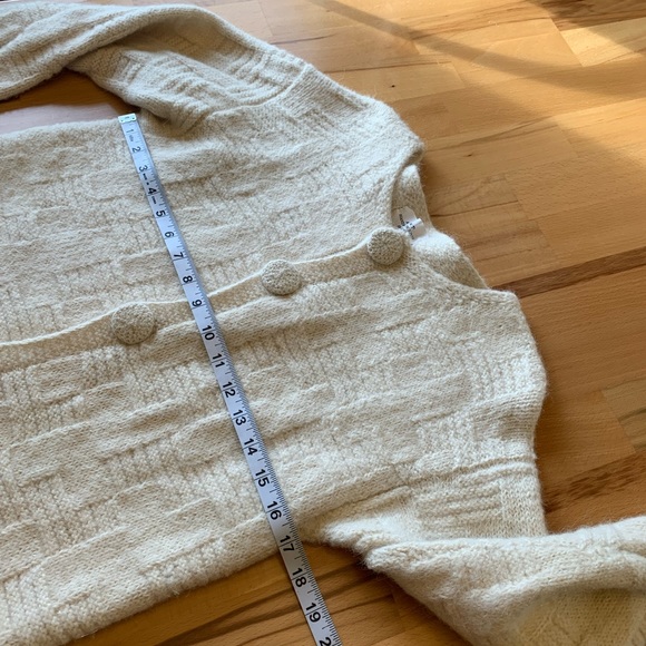 Aliento handmade in Bolivia 100% alpaca cream vanilla cardigan size M - Picture 7 of 11
